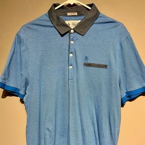 Penguin blue striped polo shirt